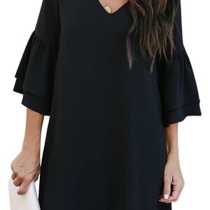 Black Ruffle Sleeve Dress Going On VACATION